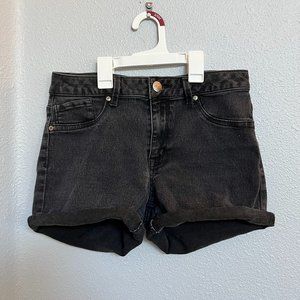 A3 High-Waisted Black Stretchy Jean Shorts